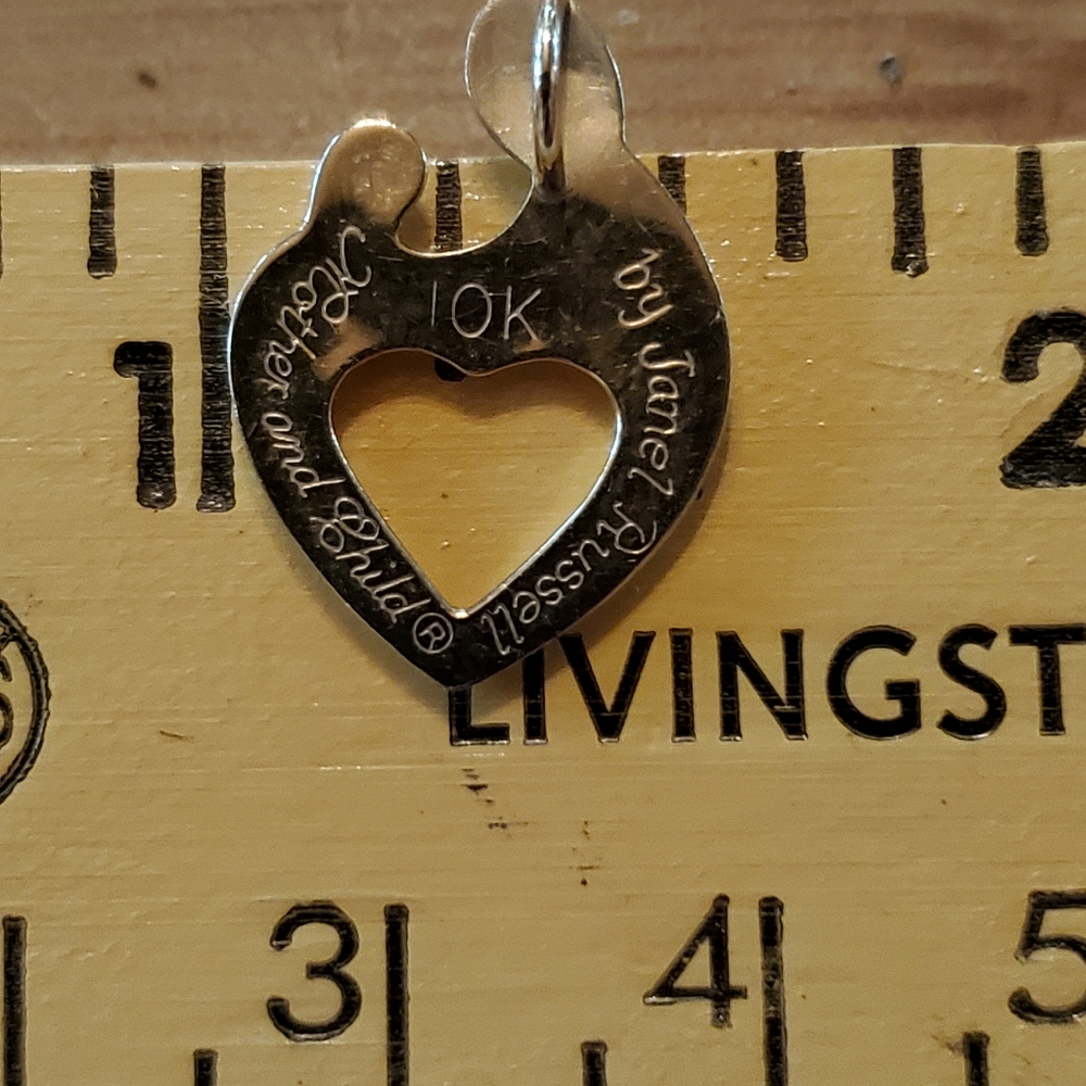Janel Russell 10k Gold Mother Child Heart  Pendant - Picture 3 of 5